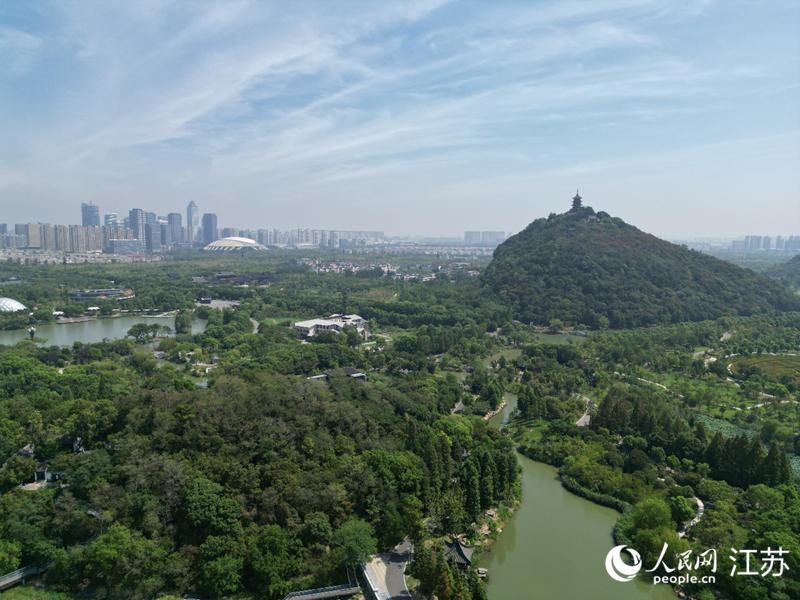 航拍崇川城与自然交相辉映美景。人民网记者 王继亮摄